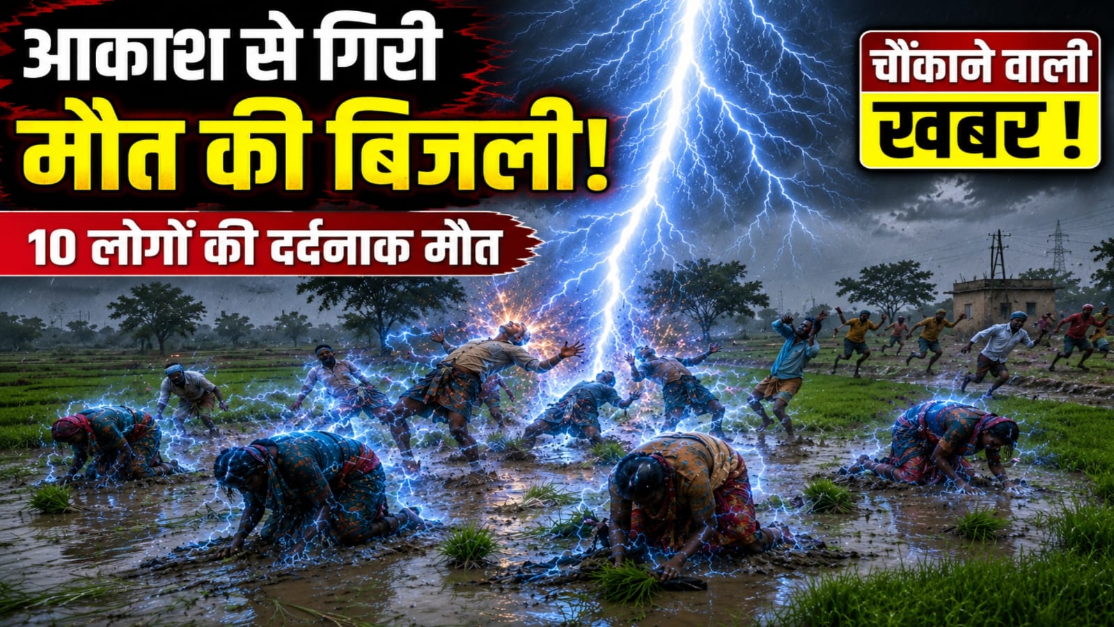 धान लगाते समय आकाशीय बिजली गिरने से 6 लोगों की मौत