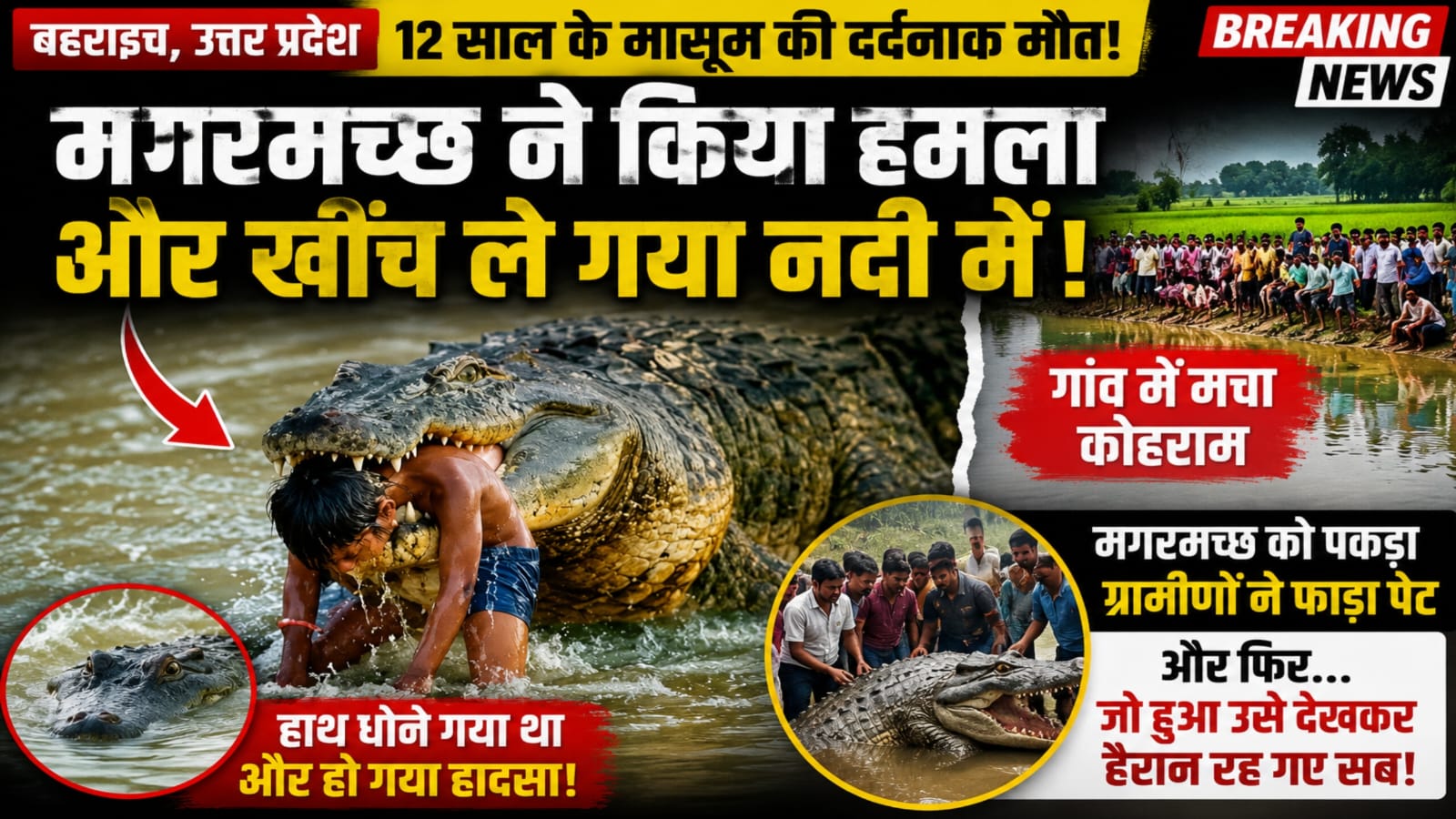 12 साल के मासूम पर मगरमच्छ का हमला