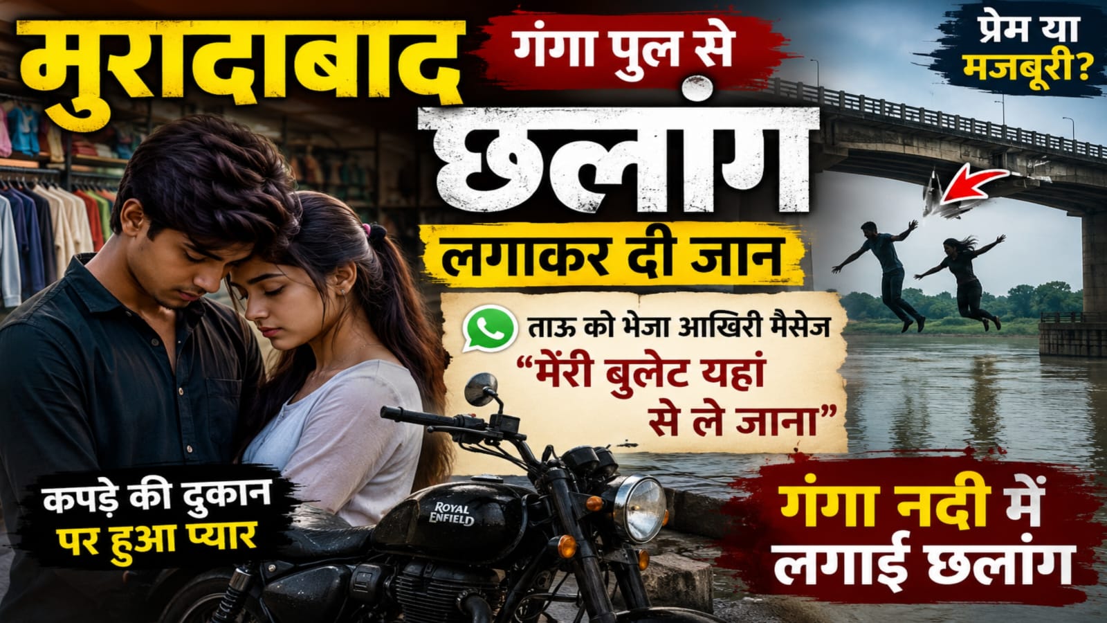 प्रेमी-प्रेमिका ने गंगा पुल से लगाई छलांग,