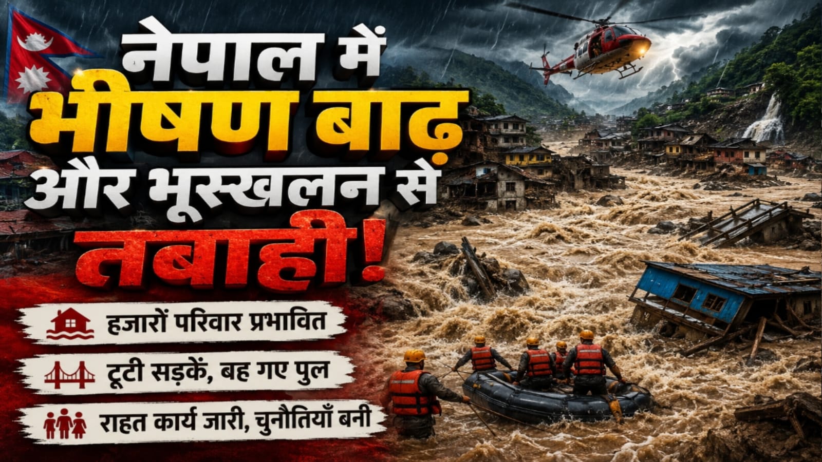 नेपाल में आई भीषण बाढ़