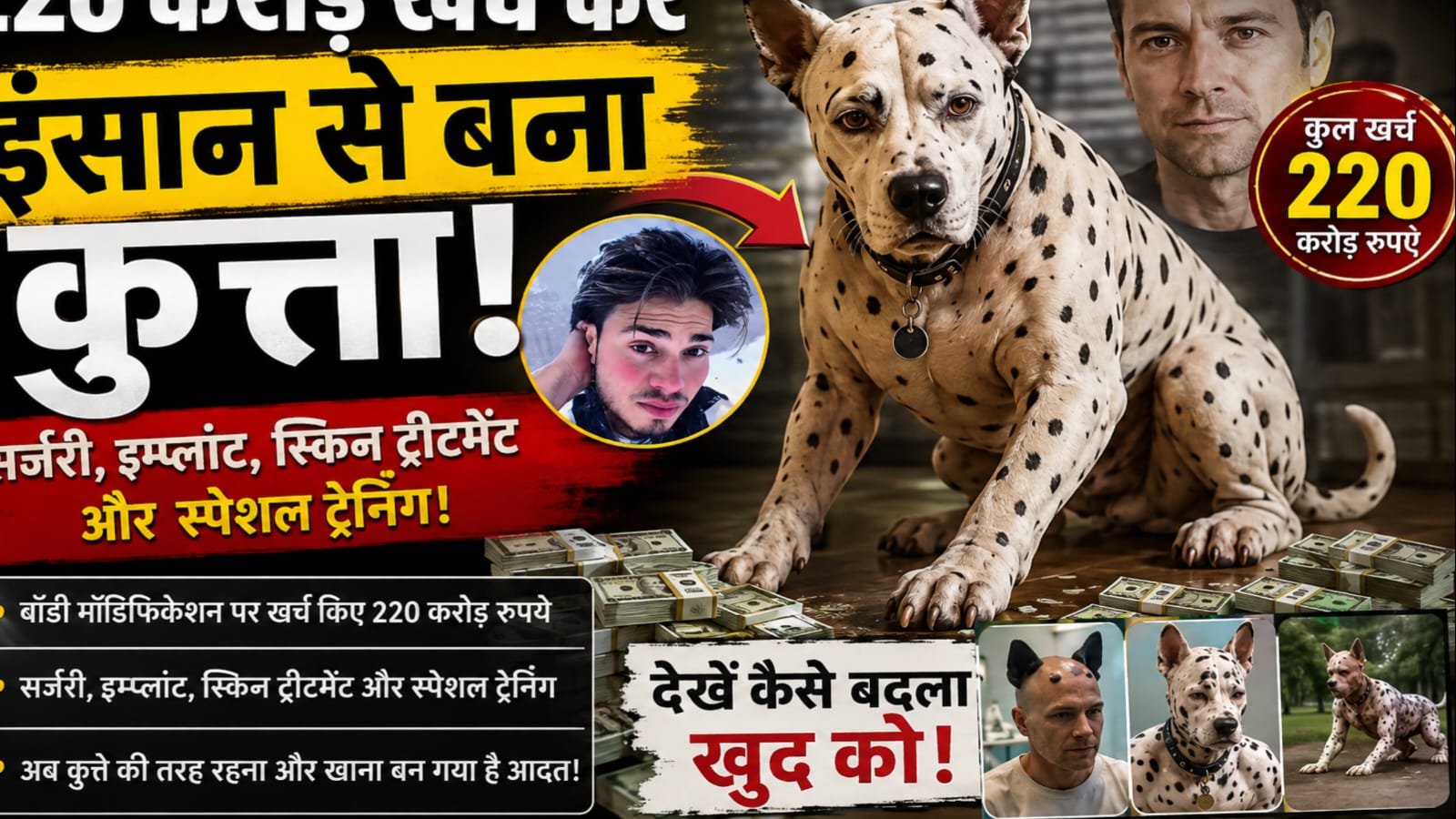 ₹220 करोड़ खर्च कर इंसान से कुत्ता बनने का दावा: