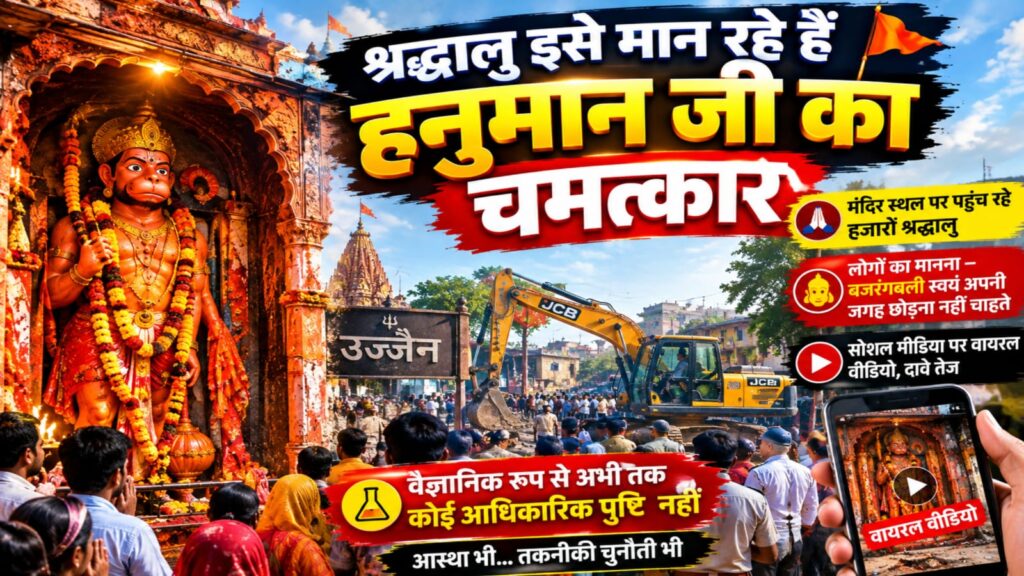 उज्जैन में 170 साल पुराने हनुमान मंदिर की प्रतिमा नहीं हिली,